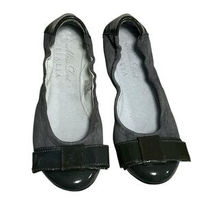 MISS DOT ITALIA Bow Patent / Suede Ballet Flat Shoes
